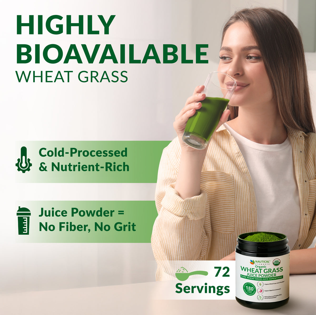 Organic Wheat Grass Juice Powder – Utah Grown, Nutrient-Rich Superfood