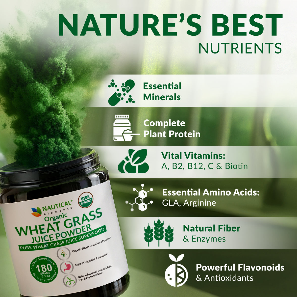 Organic Wheat Grass Juice Powder – Utah Grown, Nutrient-Rich Superfood